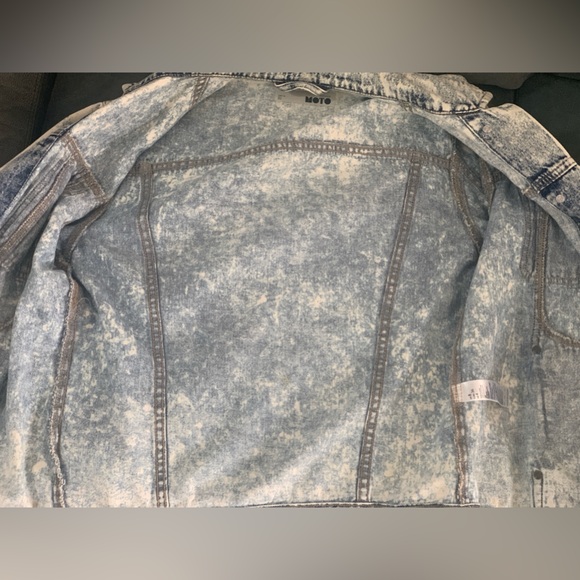 Top Shop 100% cotton moto jacket. Pewter metal buttons, 4 pockets lightweight,S4 - Picture 13 of 13